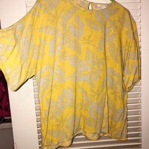 Yellow floral blouse
